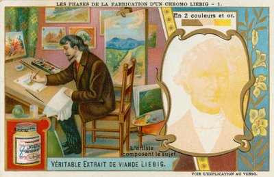 Het maken van een Liebig Chromolithografie door European School